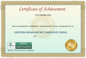 Basic HIPAA Training Certificate