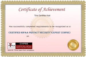 HIPAA Training Sample Certificate