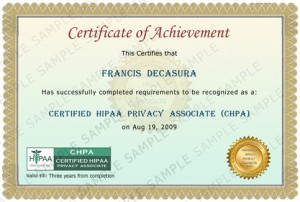 HIPAA Privacy Associate Training Certificate