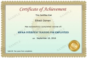 HIPAA Certificate