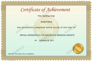 Insurance Broker-Agents Sample Certificate