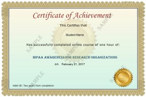 Research Organization Certificate Sample