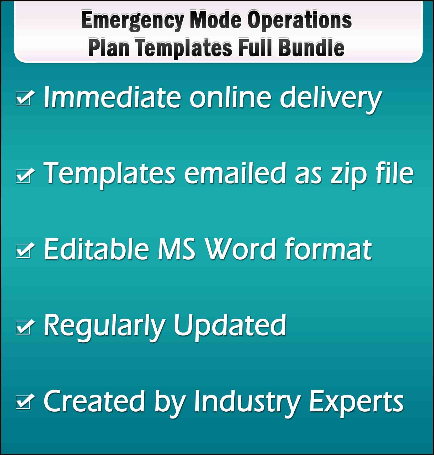 Emergency Mode Operations Plan Templates