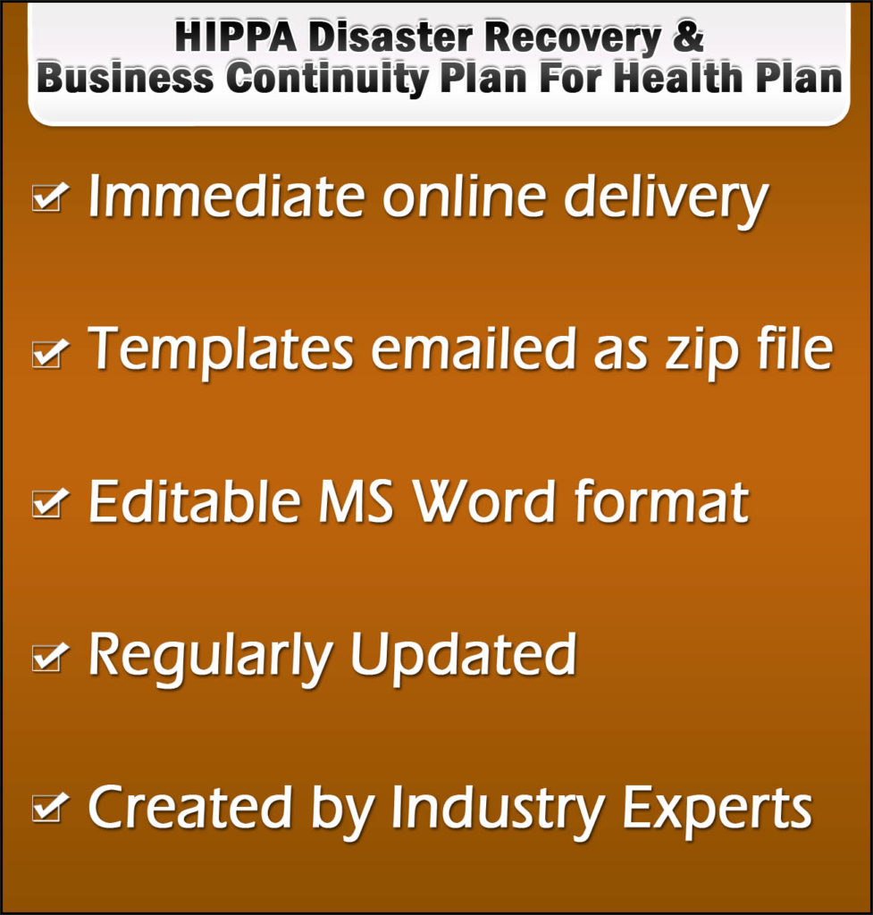 HIPAA Disaster Recovery and Business Continuity Plan For Health Plan