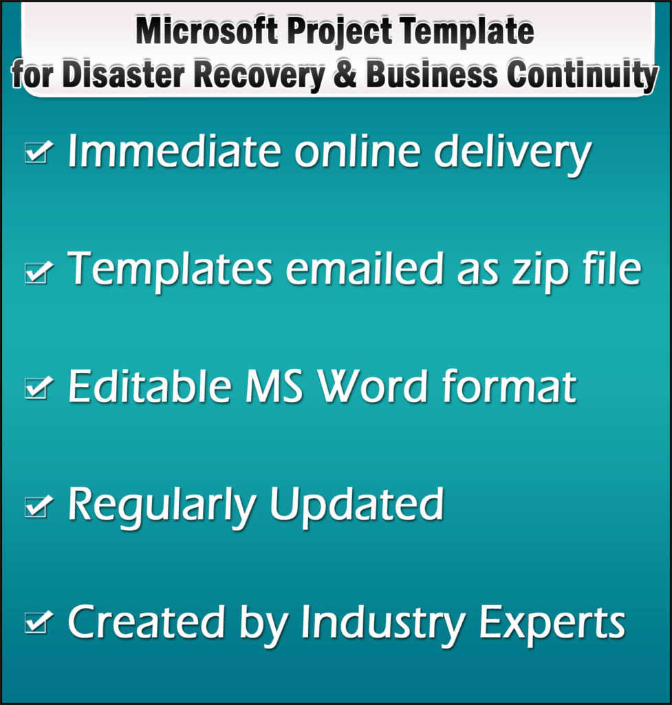 Microsoft Project Templates for Disaster Recovery and Business Continuity Planning